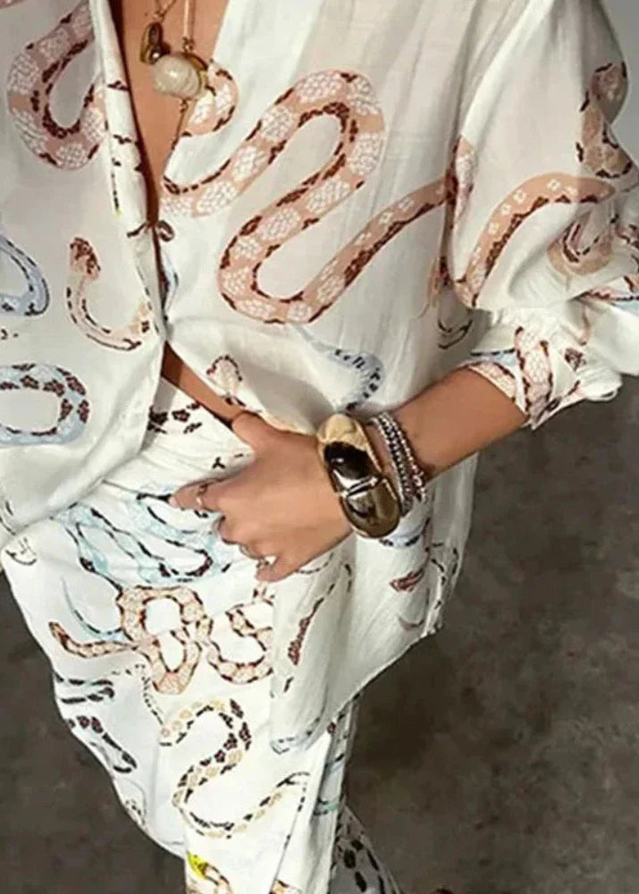 Conjunto Feminino Camisa e Saia Transpassada Julia