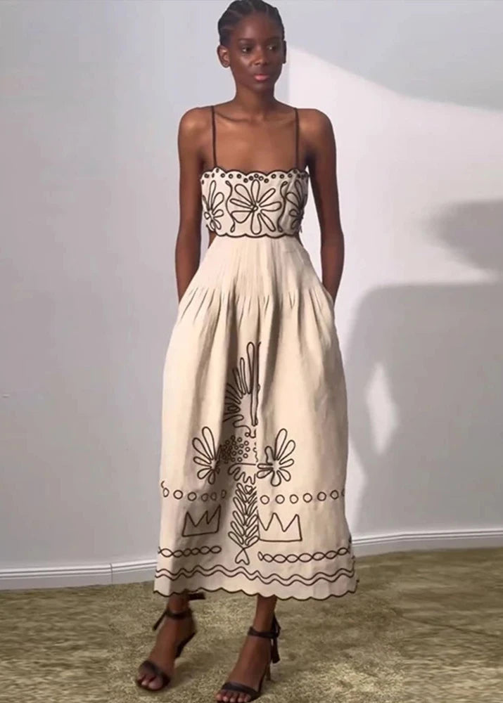 Vestido Midi Bordado Tereza