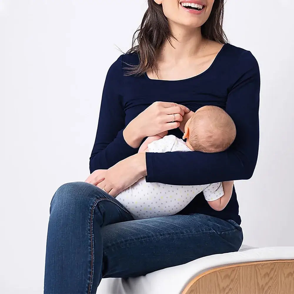 Blusa Amamentação Azul escuro / P Blusa Amamentação