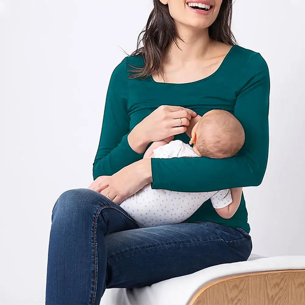 Blusa Amamentação Verde / P Blusa Amamentação