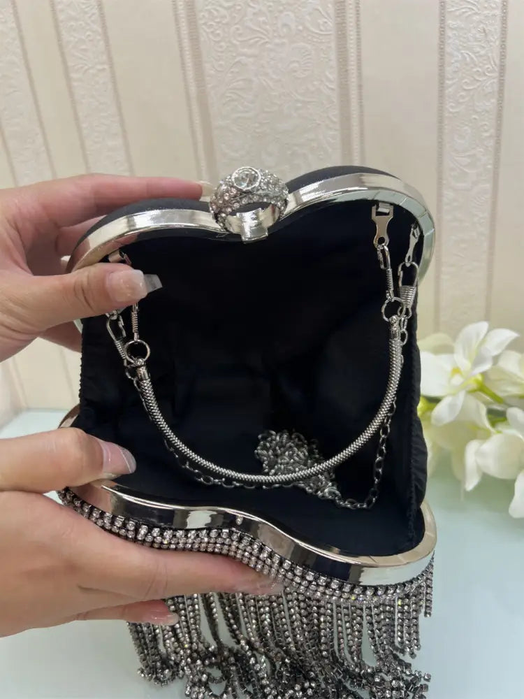 Bolsa de Festa Clutch Coração Strass Bolsa de Festa Clutch Coração Strass