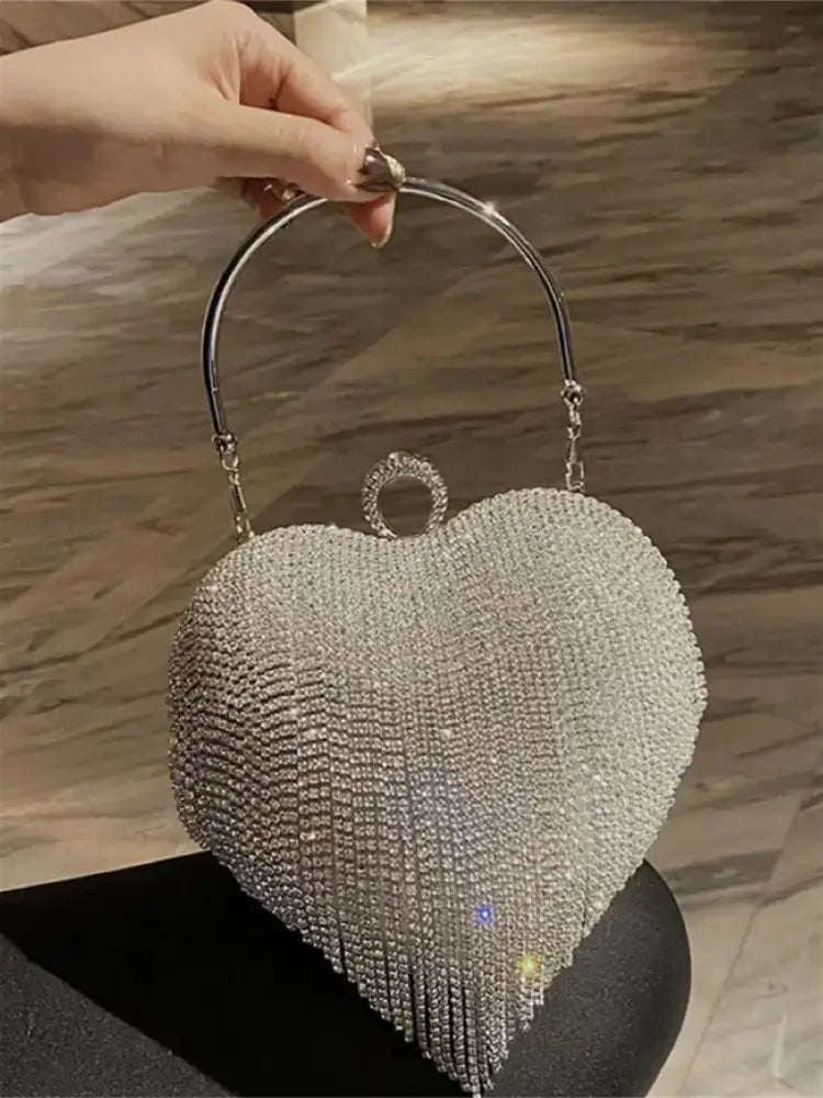 Bolsa de Festa Clutch Coração Strass Bolsa de Festa Clutch Coração Strass