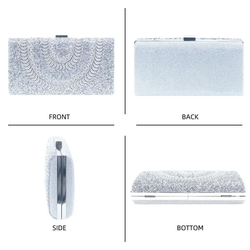 Bolsa de Festa Prata Pedraria Joana Prata Bolsa de Festa Prata Pedraria Joana