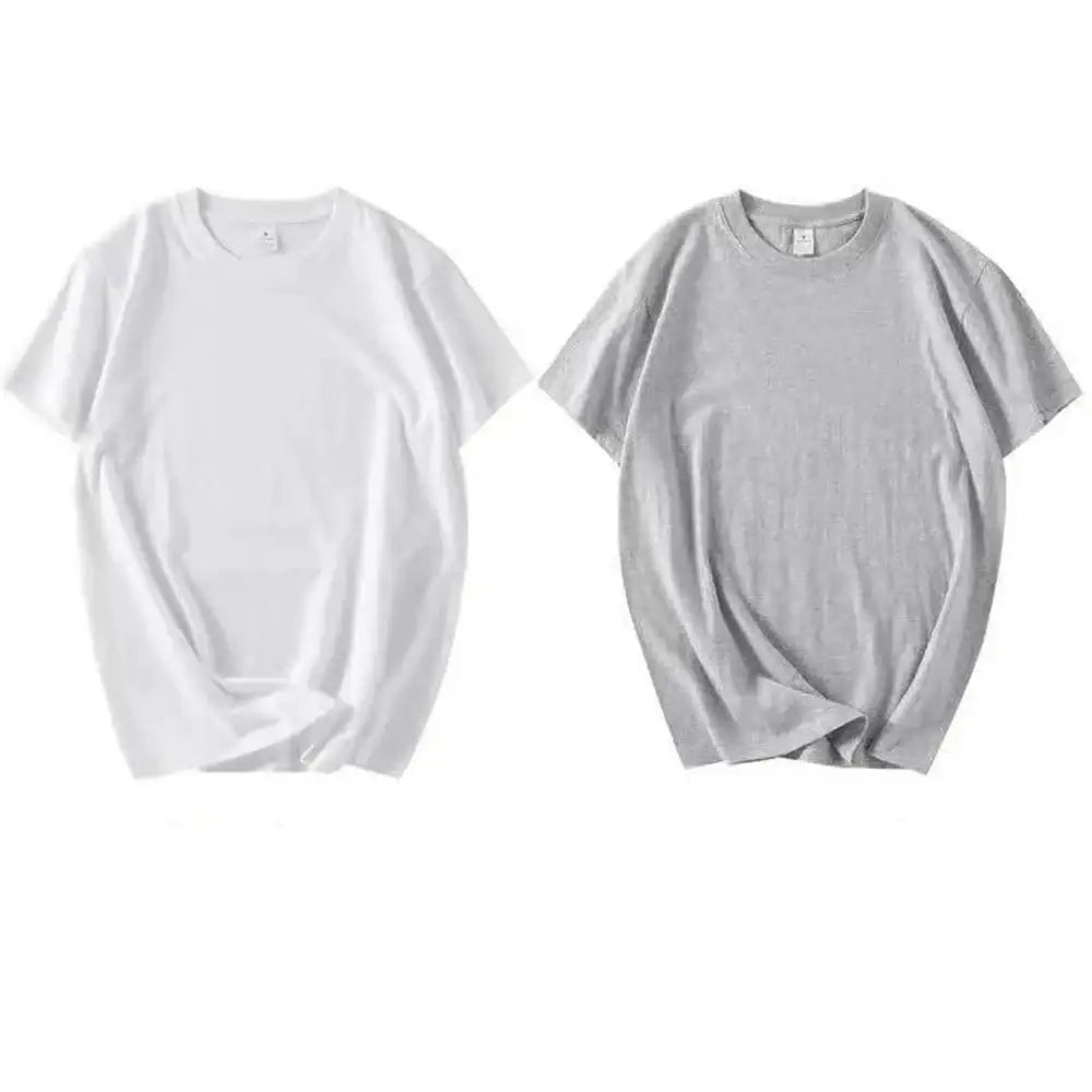 Camiseta Algodão Egípcio - PAGUE 1 LEVE 2 Branca + Cinza / M 45-55KG Camiseta Algodão Egipcio - PAGUE 1 LEVE 2