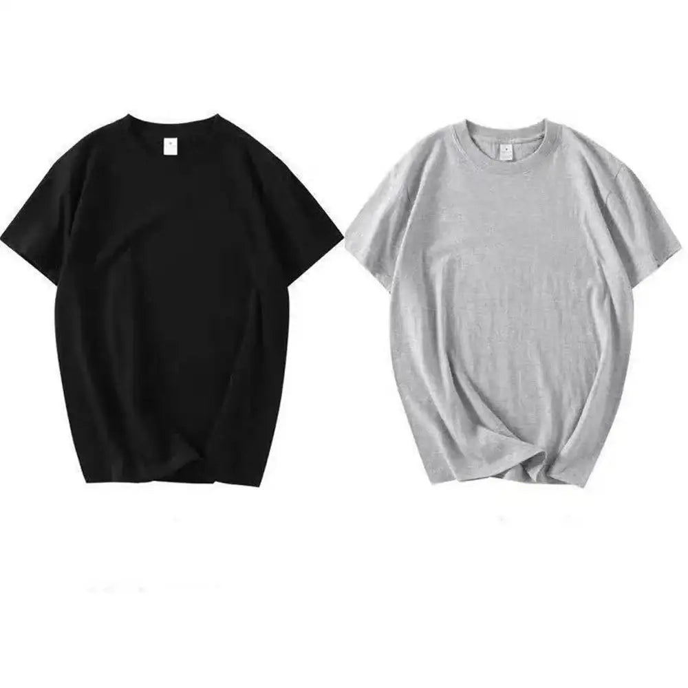 Camiseta Algodão Egípcio - PAGUE 1 LEVE 2 Preta + Cinza / M 45-55KG Camiseta Algodão Egipcio - PAGUE 1 LEVE 2