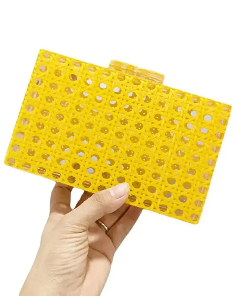 Clutch Festa Palhinha Amarela / 18Cm X 11Cm 5Cm