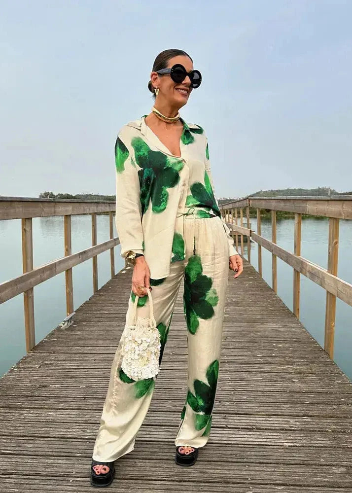 Conjunto Feminino Camisa E Calça Aura