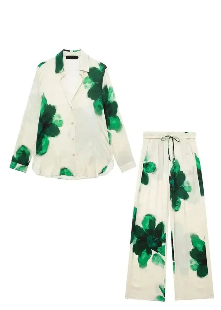 Conjunto Feminino Camisa E Calça Aura Única / Pp