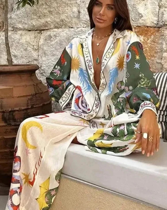 Conjunto Feminino Camisa E Calça Luna