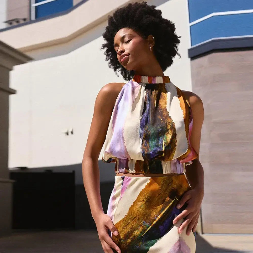 Conjunto Saia e Blusa Elegante Munari Conjunto Saia e Blusa Elegante Munari