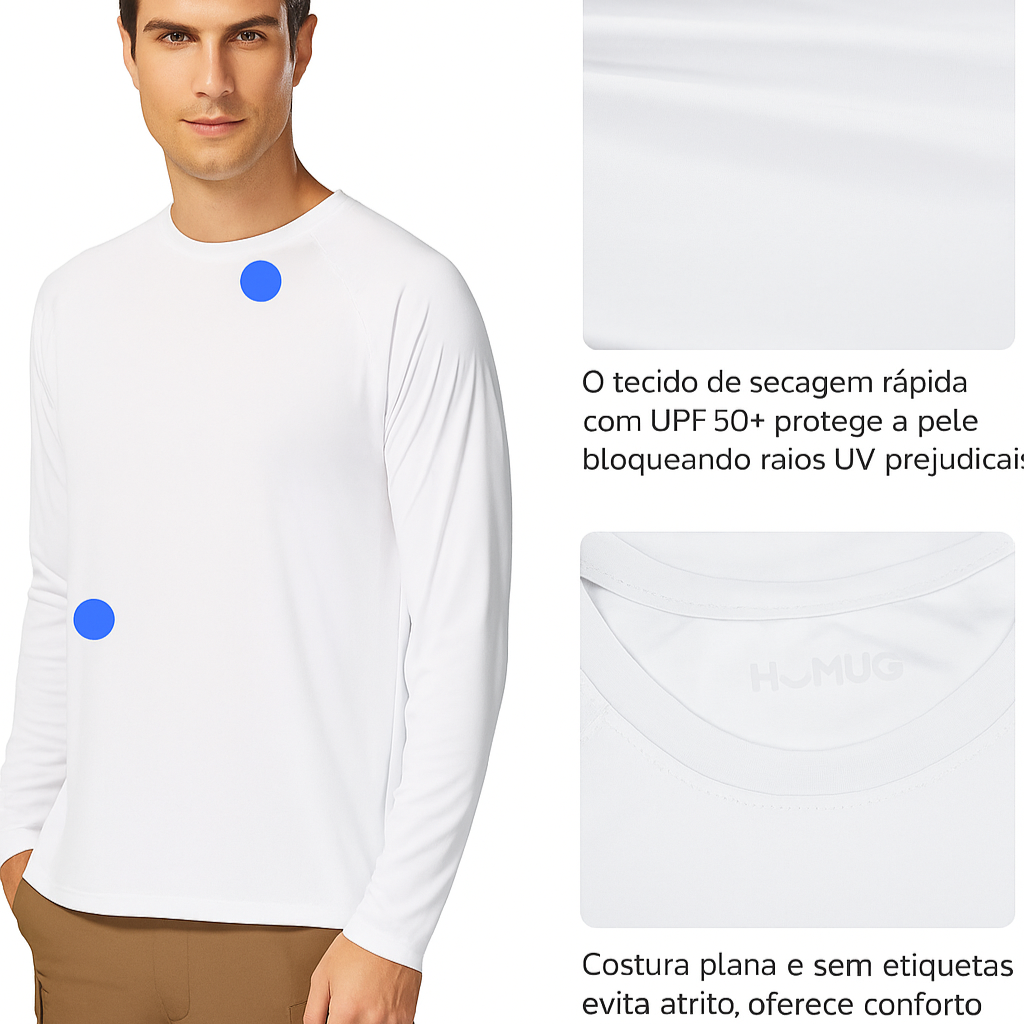 Camisa UV Masculina FPS 50+
