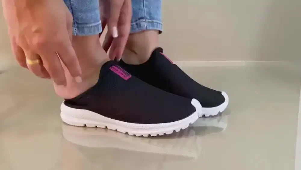 Kit 2 Pares Tênis Calce Fácil Feminino Ortopédico Kit 2 Pares Tênis Calce Fácil