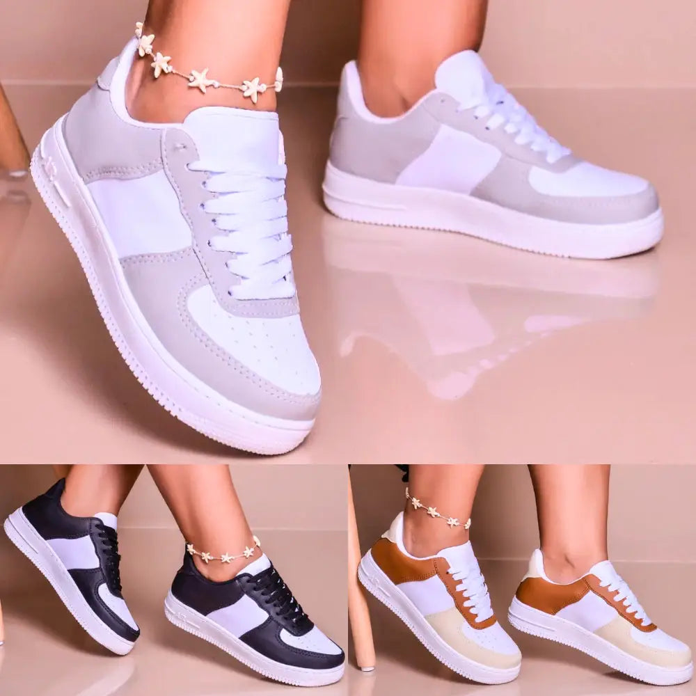 Kit 2 Pares Tênis Feminino Casual Confortável Kit 2 Pares Tênis Feminino Casual