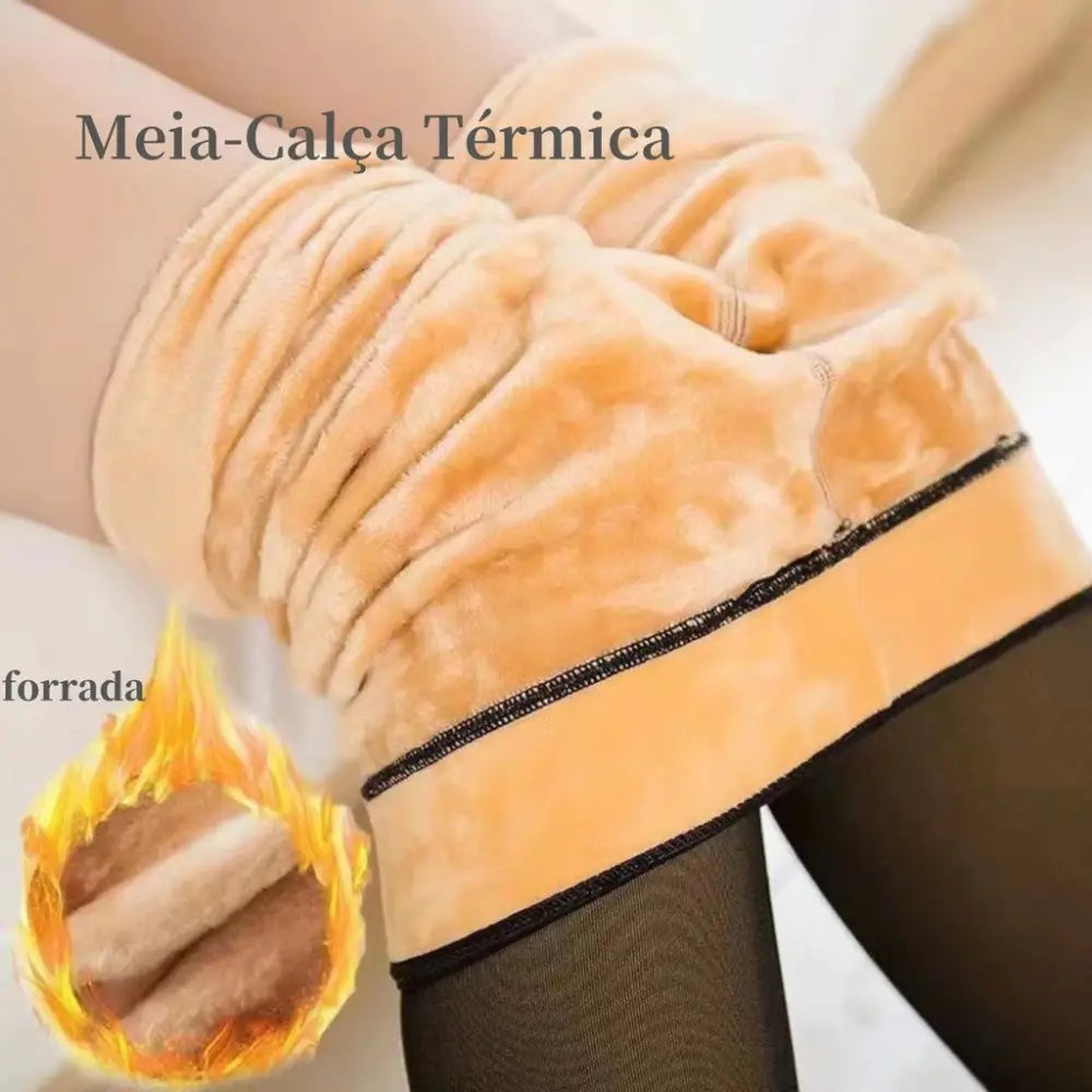 Meia Calça Térmica Peluciada Translúcida Meia Calça Térmica Peluciada