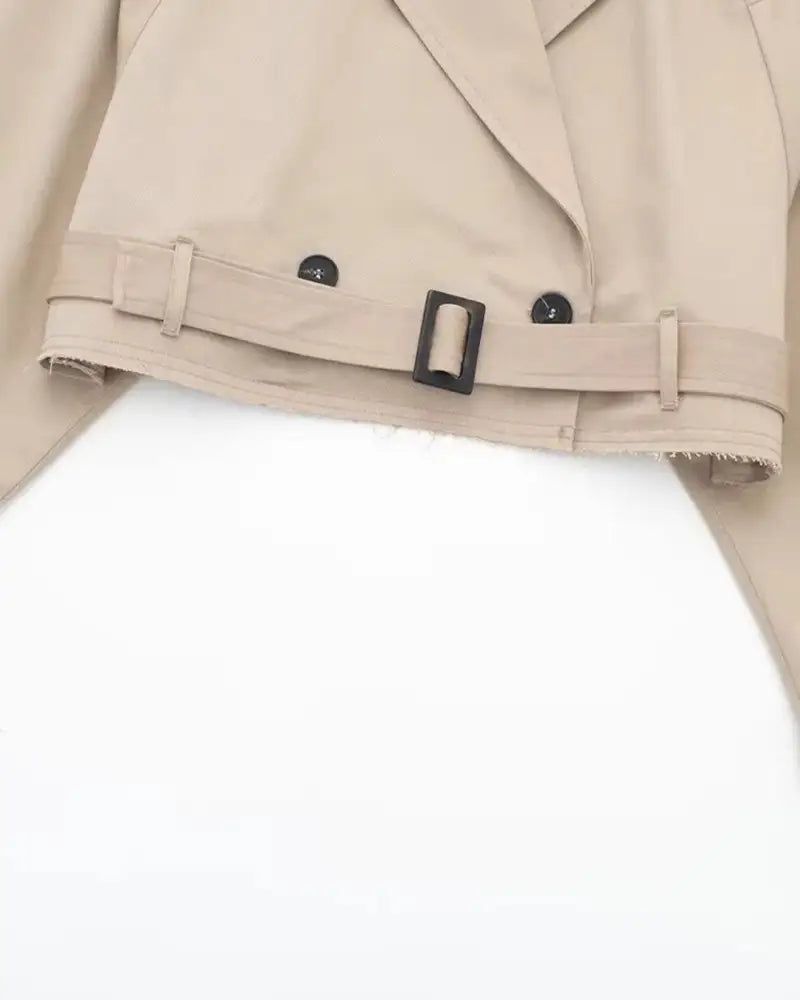 Jaqueta Feminina Trench Coat Cropped