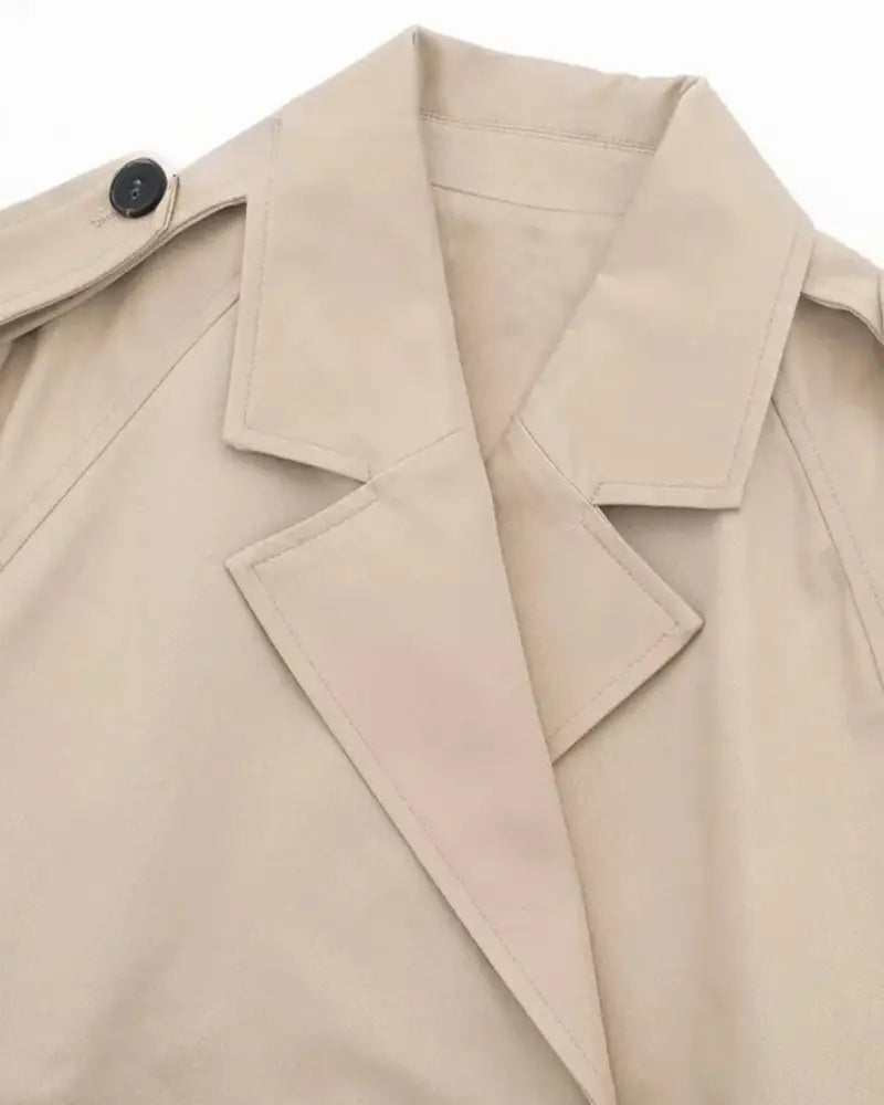 Jaqueta Feminina Trench Coat Cropped
