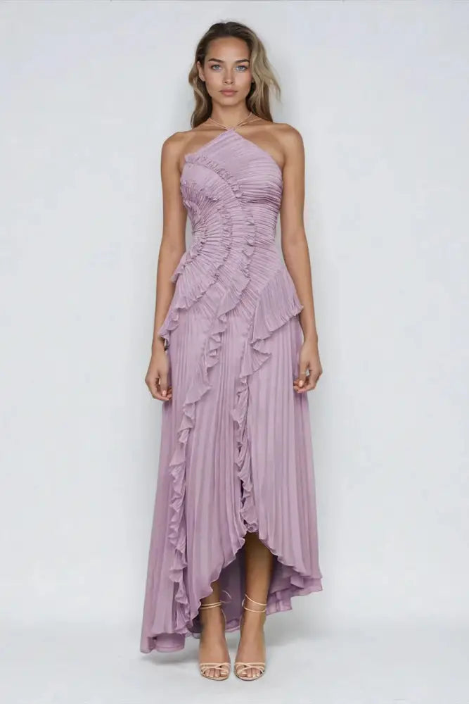 Vestido de Festa Longo em Camadas Monalisa Roxo / P Vestido de Festa Longo em Camadas Monalisa