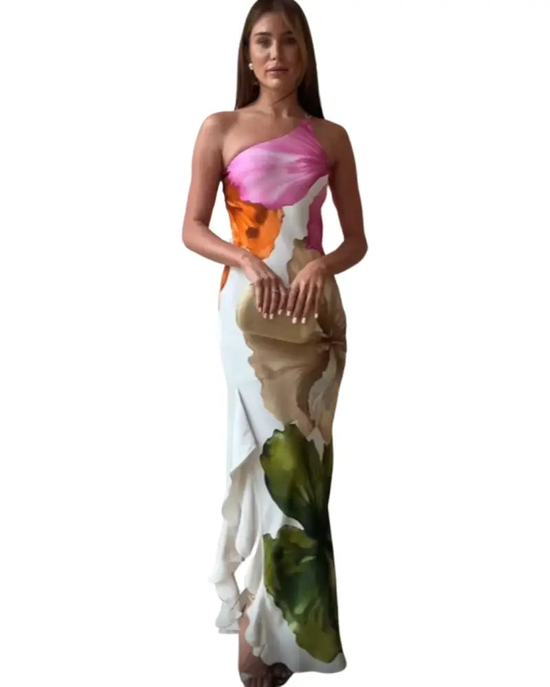 Vestido de Festa Longo Fork Estampado / P Vestido de Festa Longo Fork