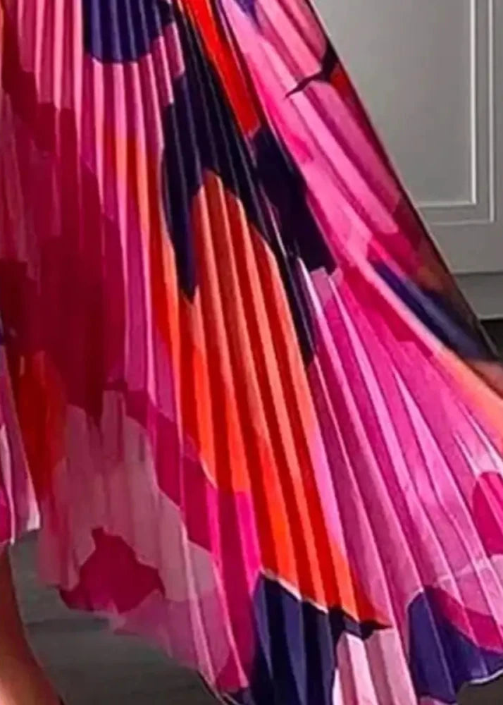 Vestido De Festa Longo Plissado Lua