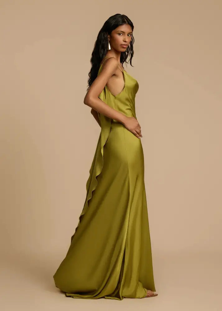 Vestido de Festa Longo Verde Oliva Dupes Vestido de Festa Longo Verde Oliva Dupes
