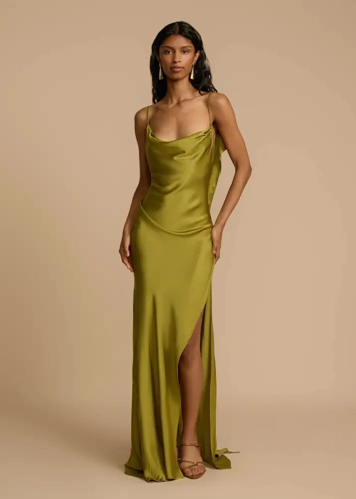 Vestido de Festa Longo Verde Oliva Dupes Vestido de Festa Longo Verde Oliva Dupes
