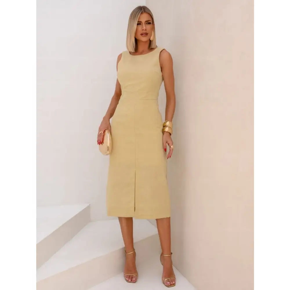 Vestido de Linho Midi Cali CREME / P (38) Vestido De Linho Cali