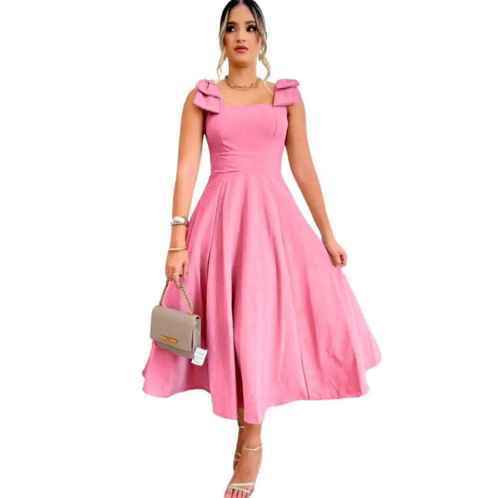 Vestido de Linho Midi Santé Rosa / P (36-38) Vestido de Linho Midi