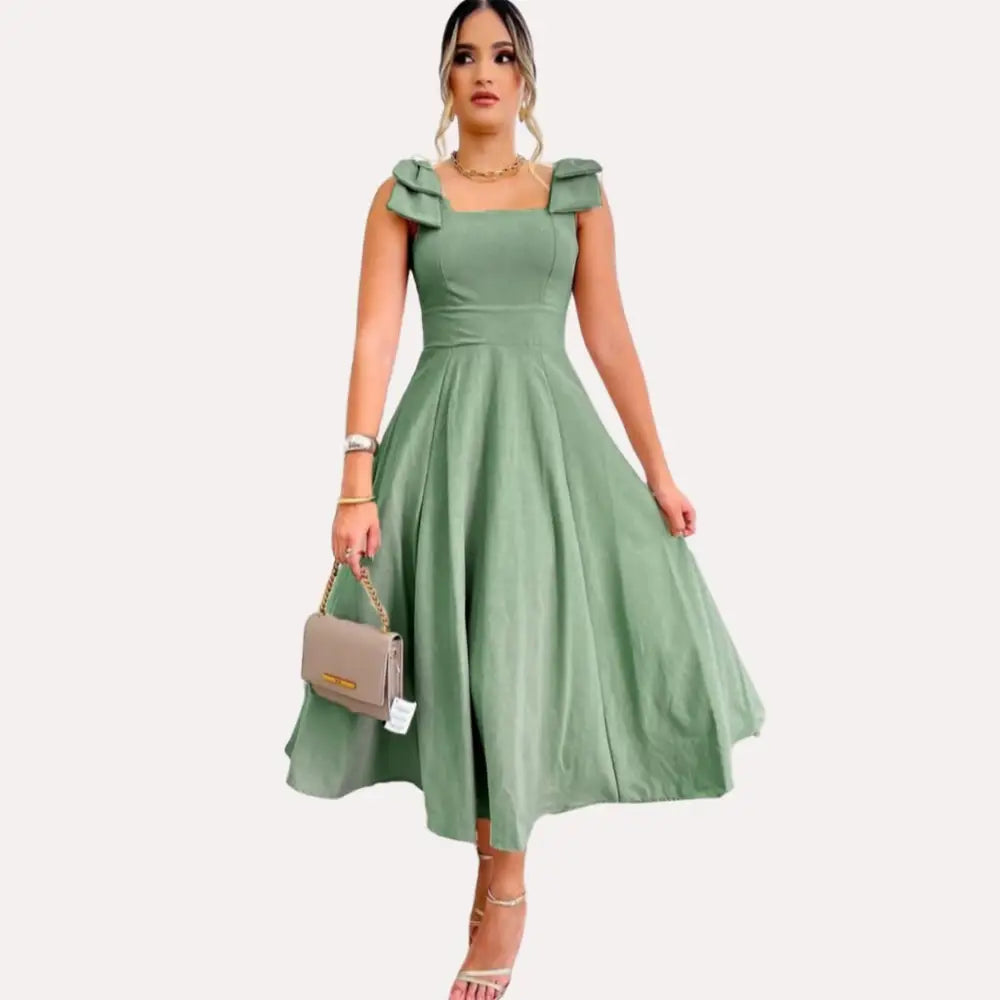 Vestido de Linho Midi Santé Verde Menta / P (36-38) Vestido de Linho Midi