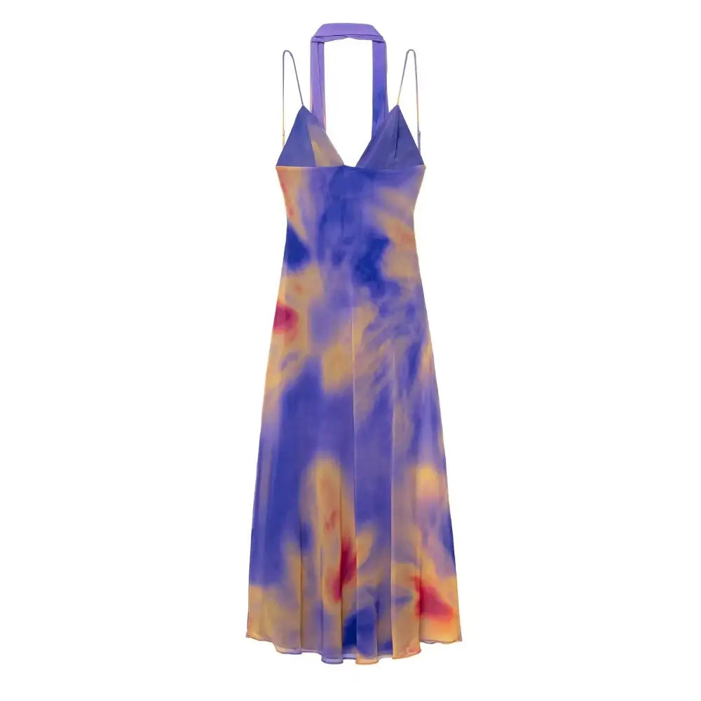 Vestido de Tule Longo Maiori Azul / PP Vestido de Tule Longo Maiori