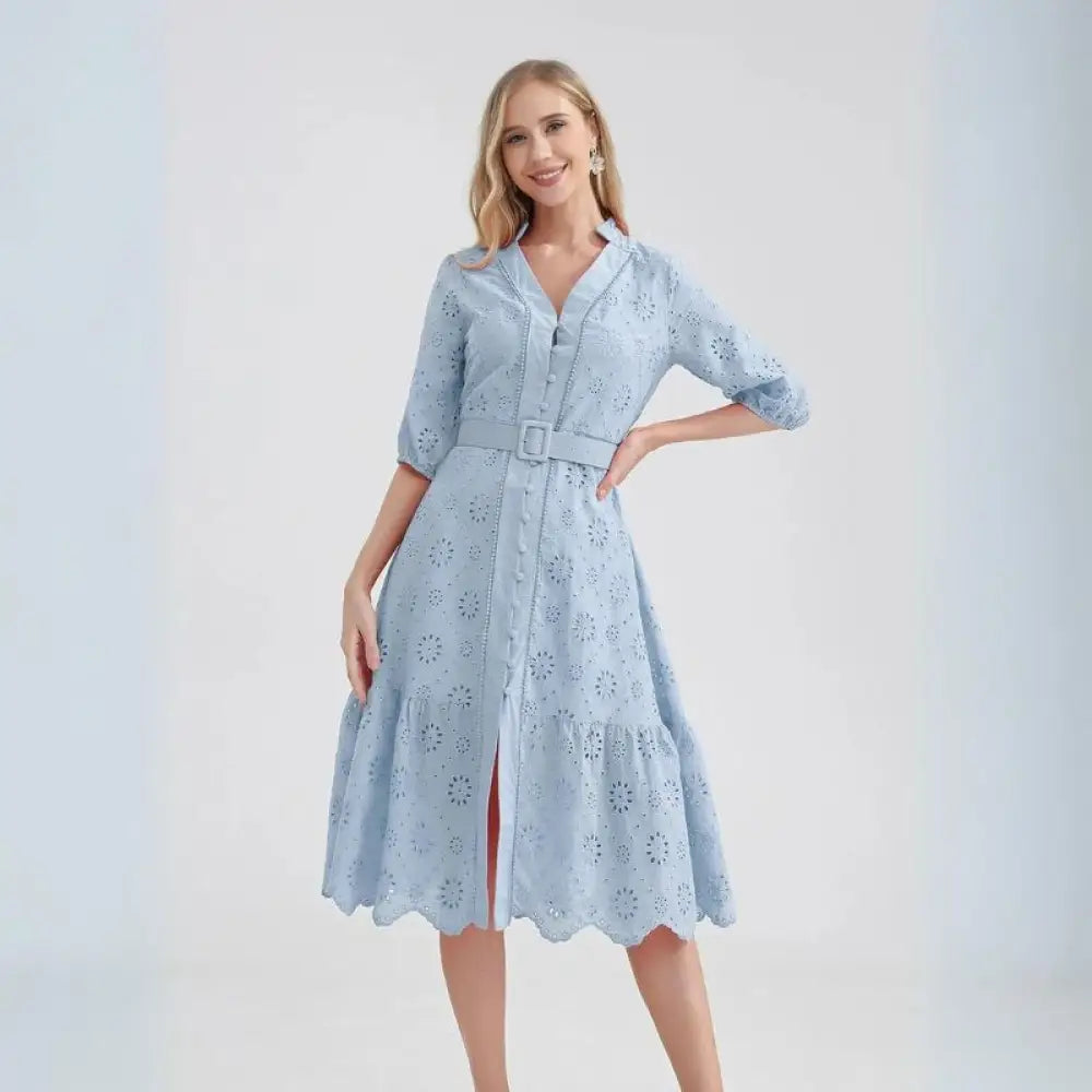 Vestido Laise Midi Jolie Azul / P Vestido Laise Midi Jolie