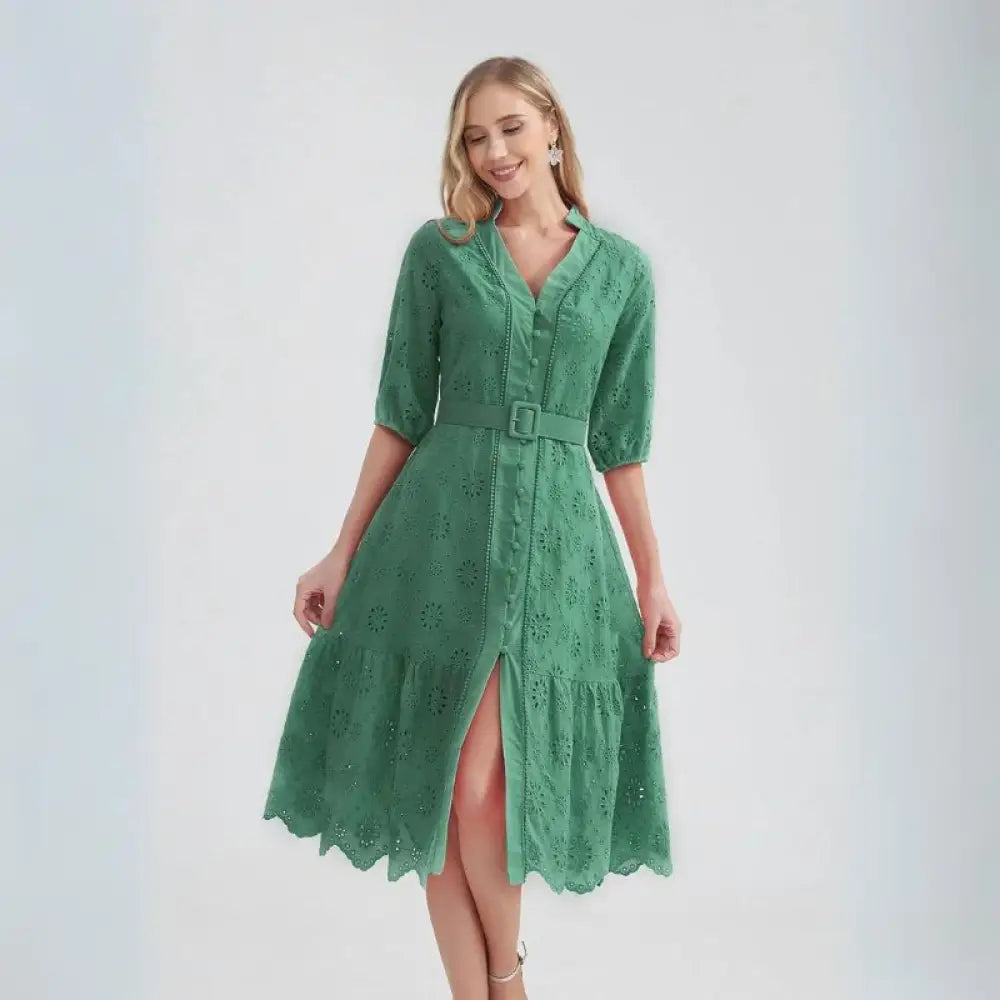 Vestido Laise Midi Jolie Verde Escuro / P Vestido Laise Midi Jolie