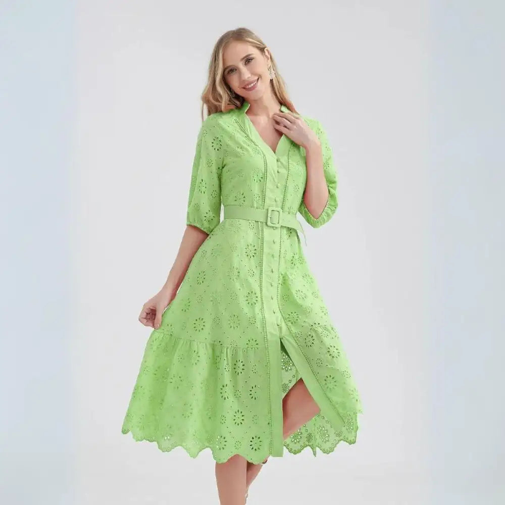 Vestido Laise Midi Jolie Verde / P Vestido Laise Midi Jolie