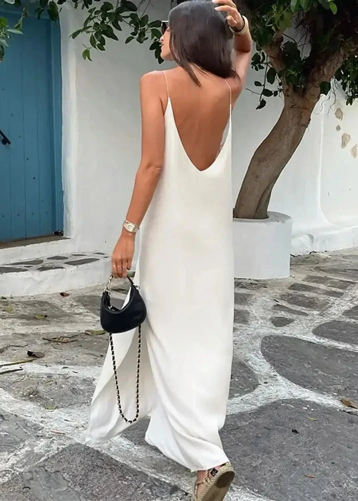 Vestido Longo Cetim Branco / P