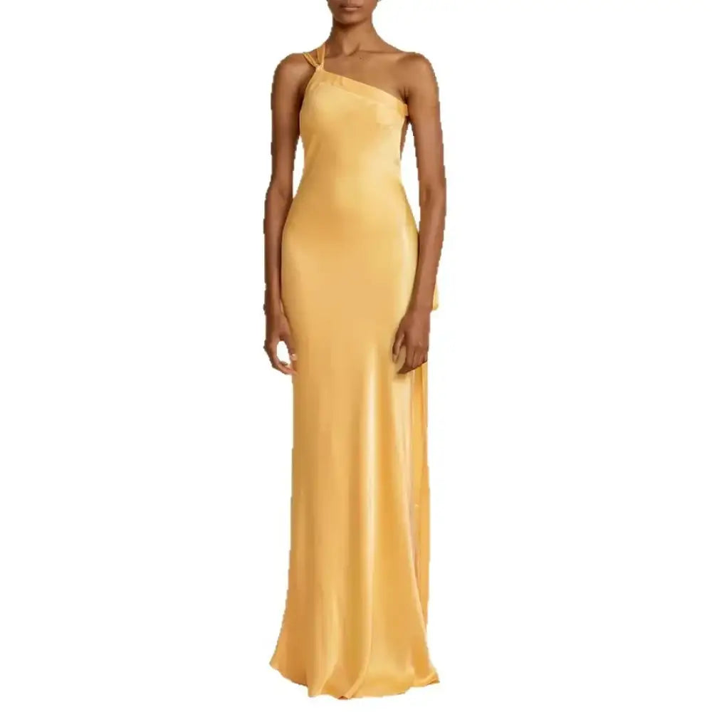 Vestido Longo Cetim Cross Vestido Longo Cetim Cross