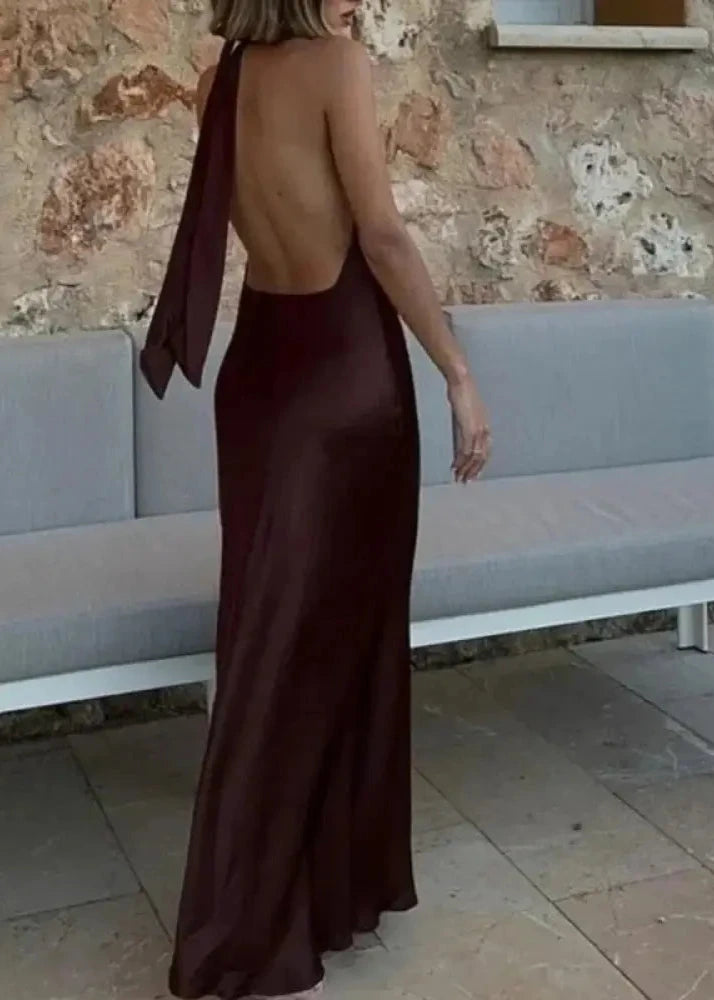 Vestido Longo Cetim Fênix