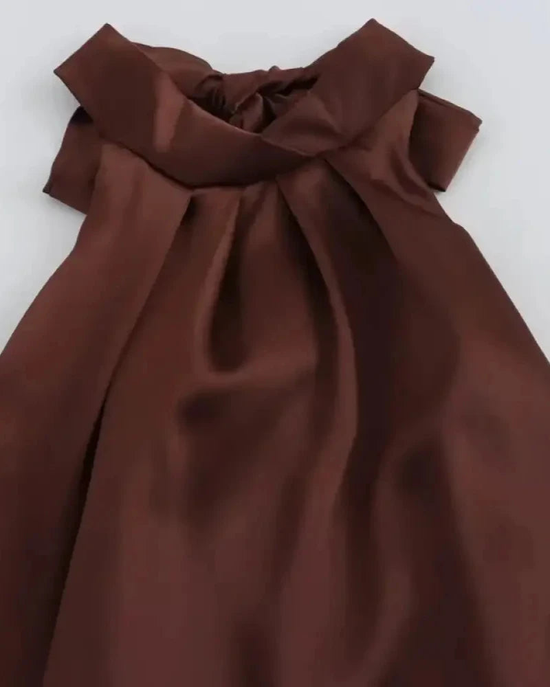 Vestido Longo Cetim Fênix