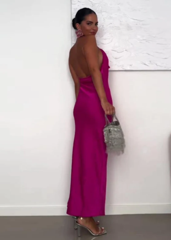 Vestido Longo Cetim Jade