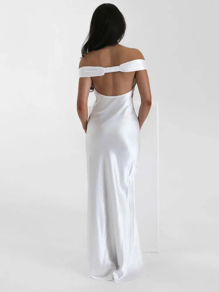 Vestido Longo Cetim Ombro a Ombro Manaira Vestido Longo Cetim Ombro a Ombro Manaira