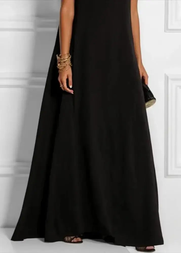Vestido Longo Preto Com Renda Even