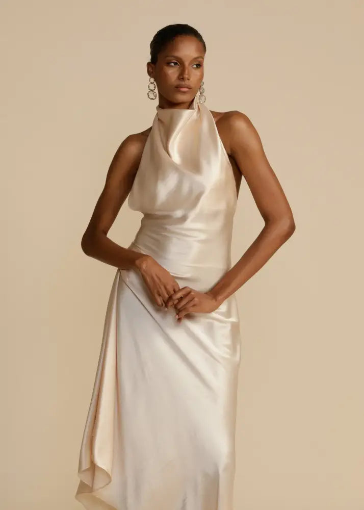 Vestido Midi Cetim Solane Vestido Midi Cetim Solane