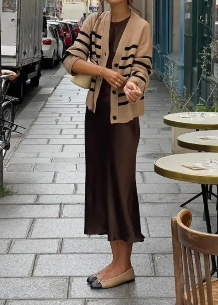 Vestido Midi Elegante Satin Minimalista