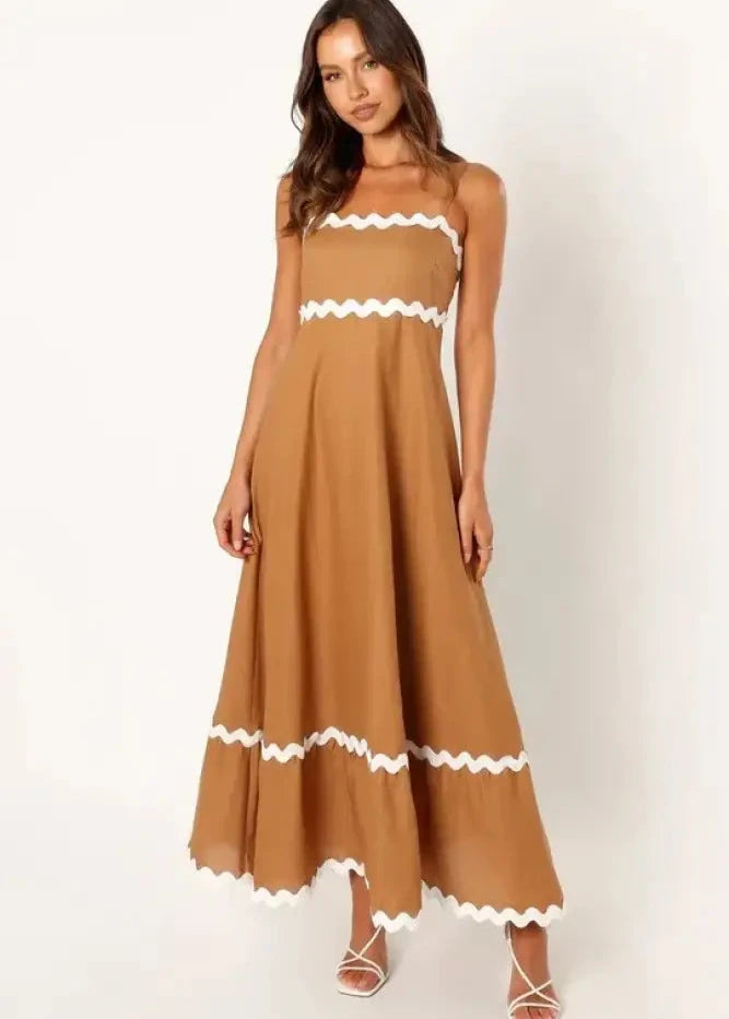 Vestido Midi Flora Bege