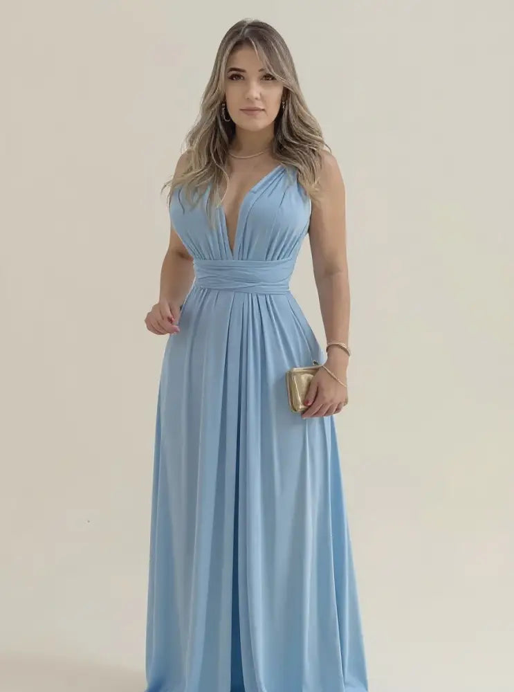 Vestido Multiformas Longo Vérsati Azul Claro / P 36/38 Vestido Multiformas Longo Vérsati