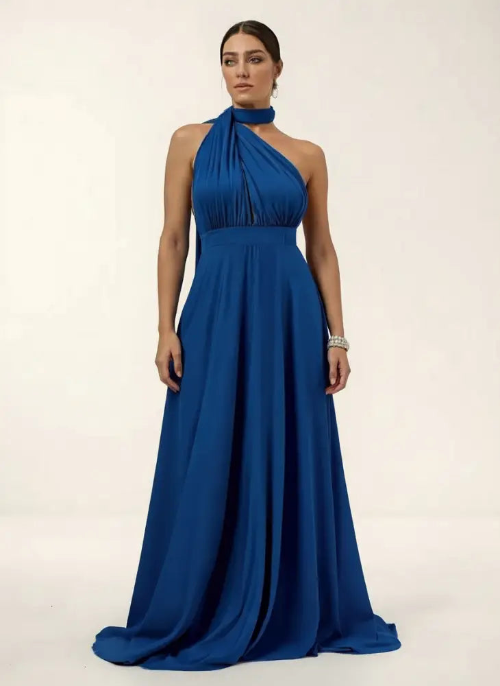 Vestido Multiformas Longo Vérsati Azul Petróleo / P 36/38 Vestido Multiformas Longo Vérsati