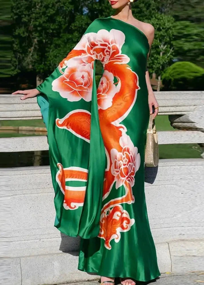 Vestido Verde Longo Cetim