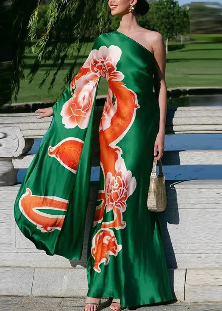 Vestido Verde Longo Cetim