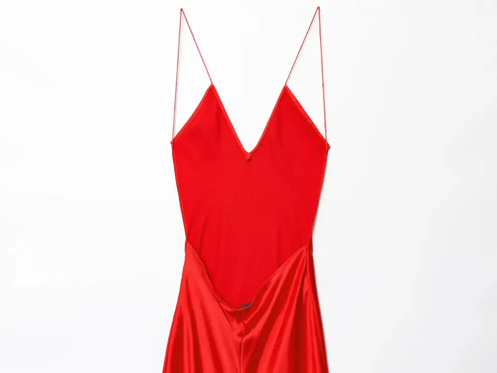 Vestido Vermelho Natal Jaspe Vestido Longo Cetim Vermelho Jaspe